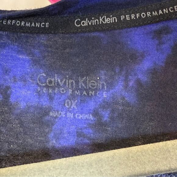 Calvin Klein Performance Blue and Black Asymmetrical Long Sleeve Tunic. Size 0X - Picture 2 of 5